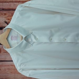 Brooks Brothers XL White Button Down Dress Shirt 18/34